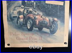 1986 Palm Springs Vintage Grand Prix Auto Race Poster! Rare Racing Window Sign