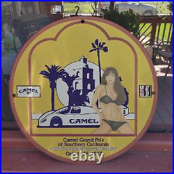 1987 Vintage Camel Grand Prix Of Southern California Porcelain Enamel Sign