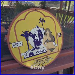 1987 Vintage Camel Grand Prix Of Southern California Porcelain Enamel Sign