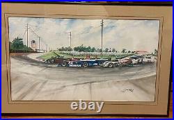 1989 12 Hours of Sebring IMSA Race Original Painting GTP Cars at the Hairpin