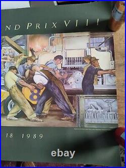 1989 Detroit Grand Prix Poster Original Issue new old stock DIA Diego Rivera