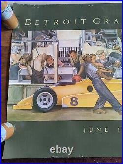 1989 Detroit Grand Prix Poster Original Issue new old stock DIA Diego Rivera