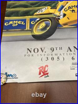 1991 Grand Prix of Miami Camel Motorcycle Racing Rare Sign Poster 90s Art