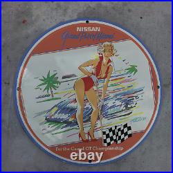 1991 Vintage Nissan Grand Prix Of Miami Camel GT Porcelain Enamel Sign