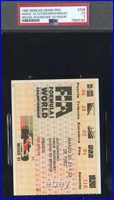 1992 F1 Mexican Grand Prix Michael Schumacher 1st Podium Ticket PSA Rare Pop 1