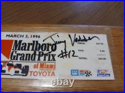 1996 Autograph JIMMY VASSER GRAND PRIX Miami Winning Ticket Pin Indy Car Signed