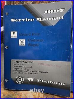 1997 Pontiac Grand Prix Buick Century Regal, Service Manuals 1-2-3, W Platform