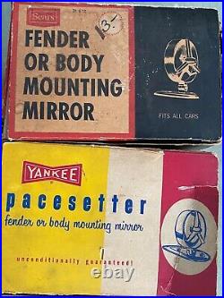 (2) NOS Vintage 1950's 1960's YANKEE PACESETTER Door Or Fender Mirrors