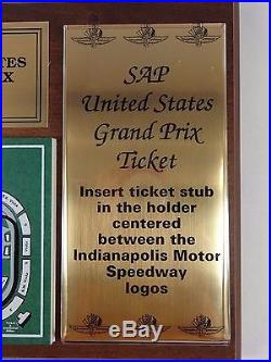 2000 Formula One SAP United States Grand Prix IMS Map Ticket Plaque