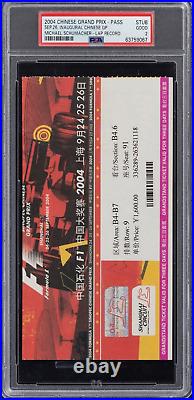 2004 F1 Inaugural Chinese Grand Prix Michael Schumacher Record Ticket PSA POP 1