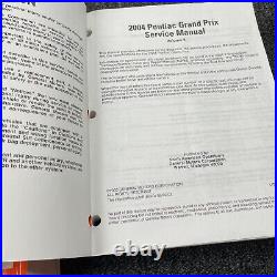 2004 Pontiac Grand Prix GT GTP WP Shop Service Repair Manual 2 Volume Set