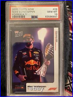 2020 TOPPS NOW MAX VERSTAPPEN PSA 10 Card #23 FORMULA 1 NEWEST CHAMPION FREE S&H
