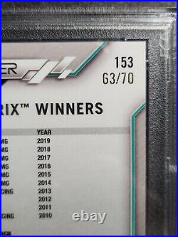 2020 Topps Chrome #153 F1 Lewis Hamilton /70 Sapphire 70th Refractor Psa 9 Mint