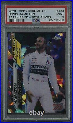 2020 Topps Chrome #153 F1 Lewis Hamilton /70 Sapphire 70th Refractor Psa 9 Mint