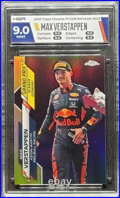 2020 Topps Chrome F1 #143 Max Verstappen #/50 TRUE GOLD Refractor RC HGA 9 MINT