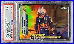 2020 Topps Chrome F1 #159 Max Verstappen #/50 True Gold Refractor Psa 9 Pop 1/1