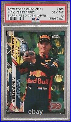 2020 Topps Chrome F1 #165 Sapphire #/70 Refractor Max Verstappen PSA 10 POP 1/1