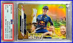 2020 Topps Chrome F1 # /50 #152 Gold Refractor Max Verstappen Rookie PSA 8 SP RC