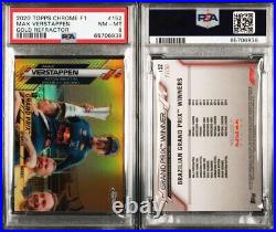 2020 Topps Chrome F1 # /50 #152 Gold Refractor Max Verstappen Rookie PSA 8 SP RC