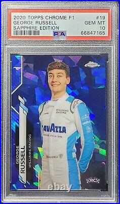 2020 Topps Chrome F1 Sapphire #19 George Russell Rookie RC Refractor PSA 10 Gem