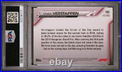 2020 Topps Chrome F1 Sapphire Ed Aqua /99 #165 Max Verstappen Rookie PSA 8 SP RC