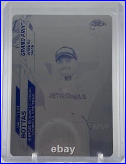 2020 Topps Chrome Formula 1 F1 Valtteri Bottas Black Printing Plate #1/1 #149