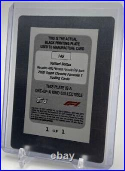 2020 Topps Chrome Formula 1 F1 Valtteri Bottas Black Printing Plate #1/1 #149