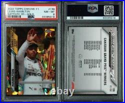 2020 Topps Chrome Sapphire F1 #1 /50 Gold Refractor #139 Lewis Hamilton PSA 8 SP