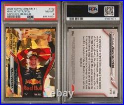 2020 Topps Chrome Sapphire F1 # /50 Gold Refractor #162 MAX VERSTAPPEN RC PSA 8