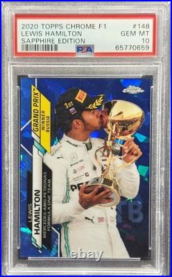 2020 Topps Chrome Sapphire F1 Lewis Hamilton Grand Prix Winners Russia PSA 10