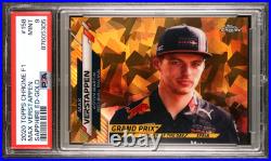 2020 Topps Chrome Sapphire F1 Max Verstappen /50 Gold Refractor #158 PSA 9 RC SP