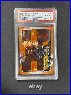 2021 Topps Chrome F1 Lewis Hamilton Sapphire Orange 11/25 Grandprix Winner PSA10