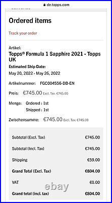 2021 Topps Chrome Formula 1 Sapphire Edition F1 Hobby Box? Confirmed Preorder