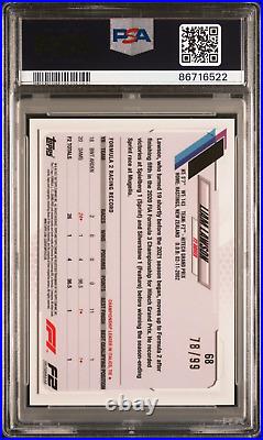 2021 Topps Chrome Sapphire Formula 1 F1 Liam Lawson #68 Aqua /99 PSA 10 GEM RC