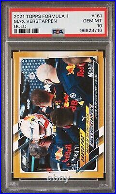 2021 Topps Formula 1 #161 Max Verstappen Gold SN/50 PSA 10