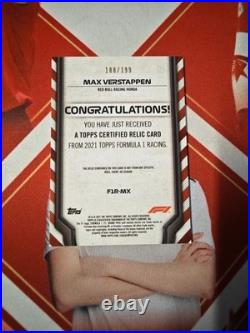 2021 Topps Formula 1 Racing F1 Relic Max Verstappen /199