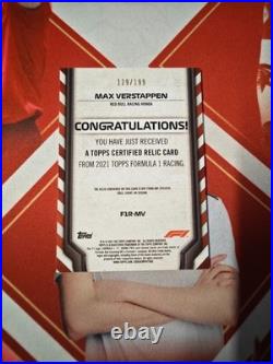 2021 Topps Formula 1 Racing F1 Relic Max Verstappen /199