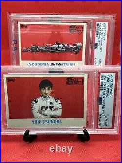 2022 TOPPS F1 MIAMI GRAND PRIX and USGP COTA Yuki Tsunoda PSA 10 GEM MT