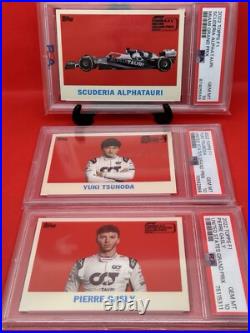 2022 TOPPS F1 MIAMI GRAND PRIX and USGP COTA Yuki Tsunoda, Pierre Gasly PSA 10