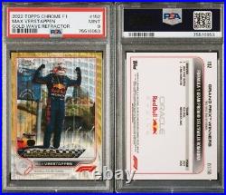 2022 Topps Chrome F1 #152 Gold Refractor #1 /50 Max Verstappen 1/1 Car # PSA 9