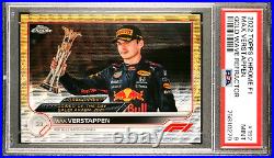 2022 Topps Chrome F1 #192 Max Verstappen Car #1 /50 Gold Refractor PSA 9 POP 1/1