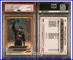 2022 Topps Chrome F1 Max Verstappen Gold Refractor /50 Psa 10 #167 Us Gp Win
