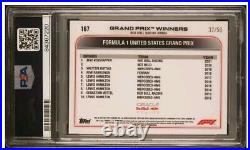 2022 Topps Chrome F1 Max Verstappen Gold Refractor /50 Psa 10 #167 Us Gp Win