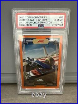 2022 Topps Chrome F1 United States GP 2021 Art Du GP-Orange Refractor /25 Pop 1