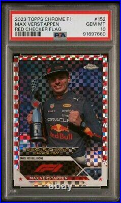 2023 Topps Chrome F1 Red Checker Flag Max Verstappen 5/5 Pop 1