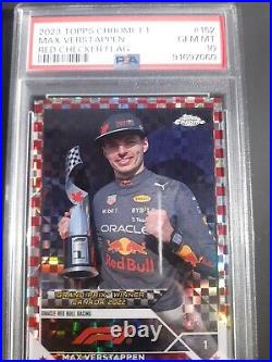 2023 Topps Chrome F1 Red Checker Flag Max Verstappen 5/5 Pop 1