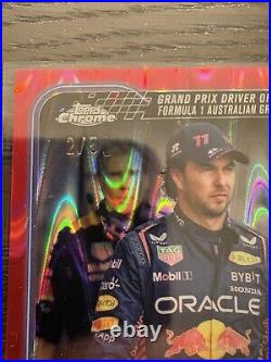 2024 Topps Chrome Formula 1 #161 Sergio Perez Red Raywave Refractor /5 Rare SP