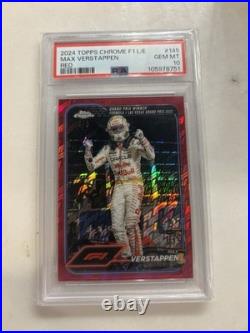 2024 Topps Chrome Logofractor F1 Max Verstappen PSA 10 Las Vegas Red /5 #145