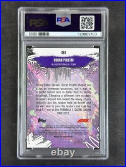 2024 Topps Finest F1 #CH8 Oscar Piastri Chaos Gold Refractor /50 PSA 10 Gem Mint