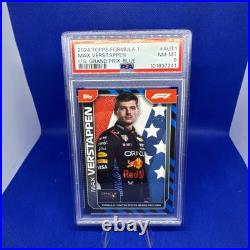2024 Topps Formula 1 Max Verstappen US Grand Prix Exclusive Blue /99 PSA 8